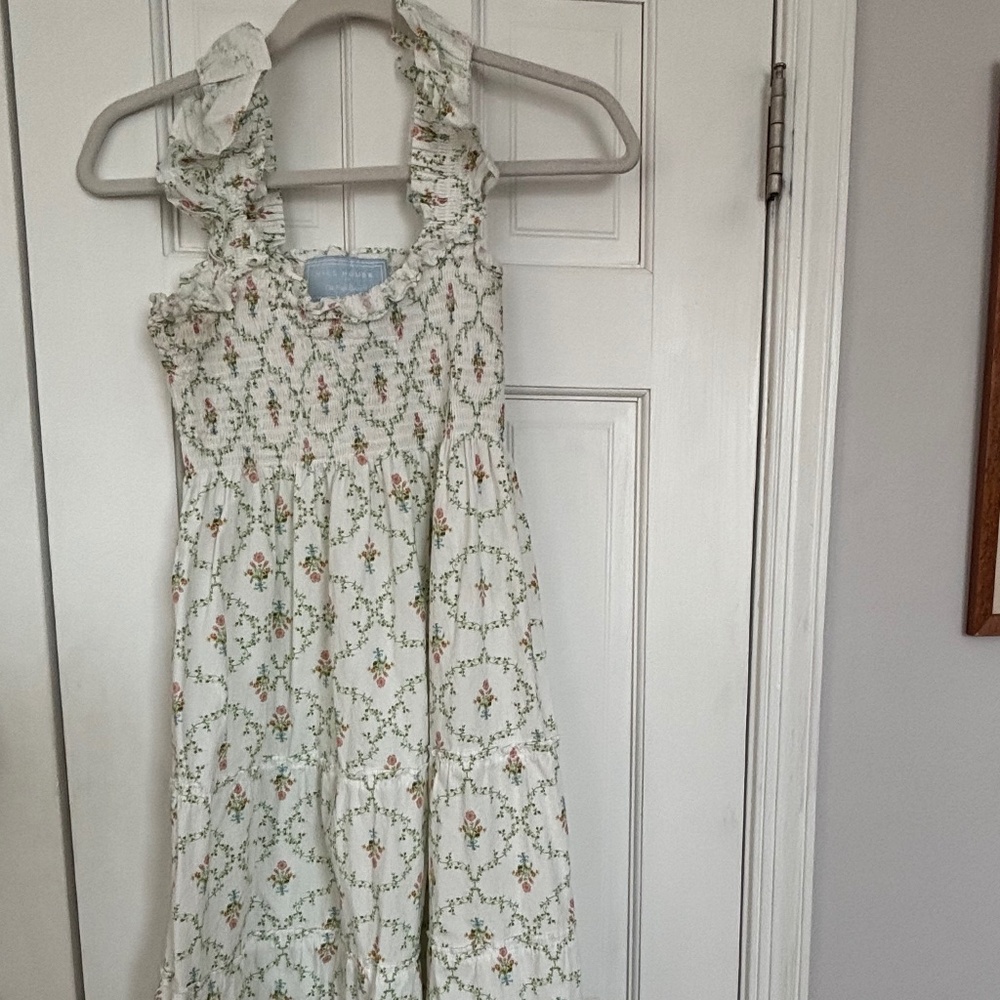 White Floral Trelis Nap Dress
